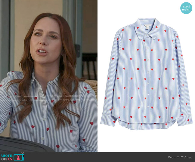 Caslon Embroidered Heart Button-Up Shirt worn by Maddie Kendall (Jennifer Love Hewitt) on 9-1-1