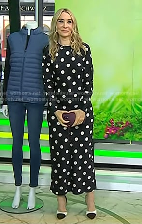 Chassie’s black polka dot maxi dress on Today