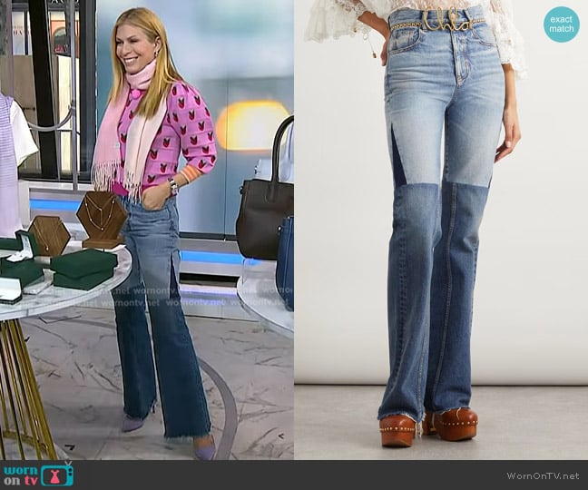 Chloe Paneled Mid-Rise Jeans worn by Jill Martin on Today