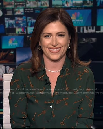 Chloe’s green key print blouse on NBC News Daily