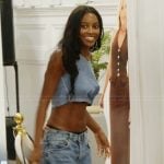 Ciara’s blue crop top and shorts on Summer House