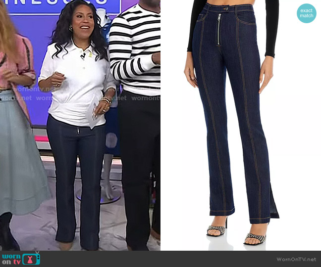 Cinq a Sept Pia Denim Pants worn by Sheinelle Jones on Today