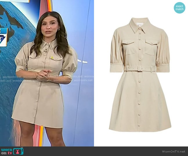 Cinq a Sept Zillah Shirtdress in Natural worn by Angie Lassman on Today