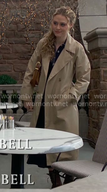 Claire’s navy topstitch detail polo dress on The Young and the Restless