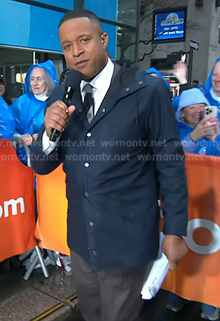 Craing’s navy rain coat jacket on Today