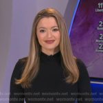 Dani’s black leather trim cuff top and leather skirt on Good Morning America