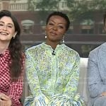 Danielle Deadwyler’s knit frige cuff cardigan and skirt on Today