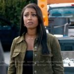 Daphne’s green suede jacket on High Potential