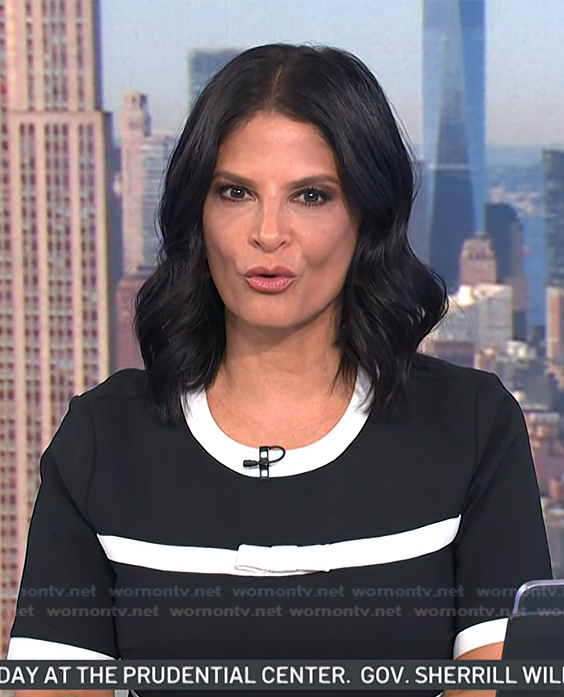 Darlene’s black bow stripe dress on Today