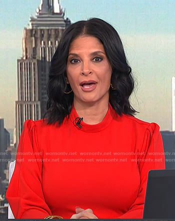 Darlene’s red mock neck long sleeve dress on Today