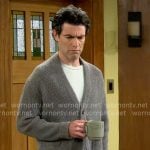 Dave’s grey v-neck cardigan on The Neighborhood