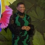 Deja Vu’s green abstract print dress on Live with Kelly and Mark
