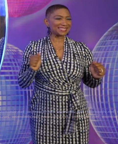 Deja Vu's printed wrap dress on Live with Kelly and Mark