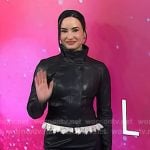 Demi Lovato’s black lace trim leather jacket on Today
