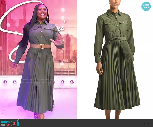 Derek Lam 10 Crosby Kenza Pleated Dress worn by Sherri Shepherd on Sherri
