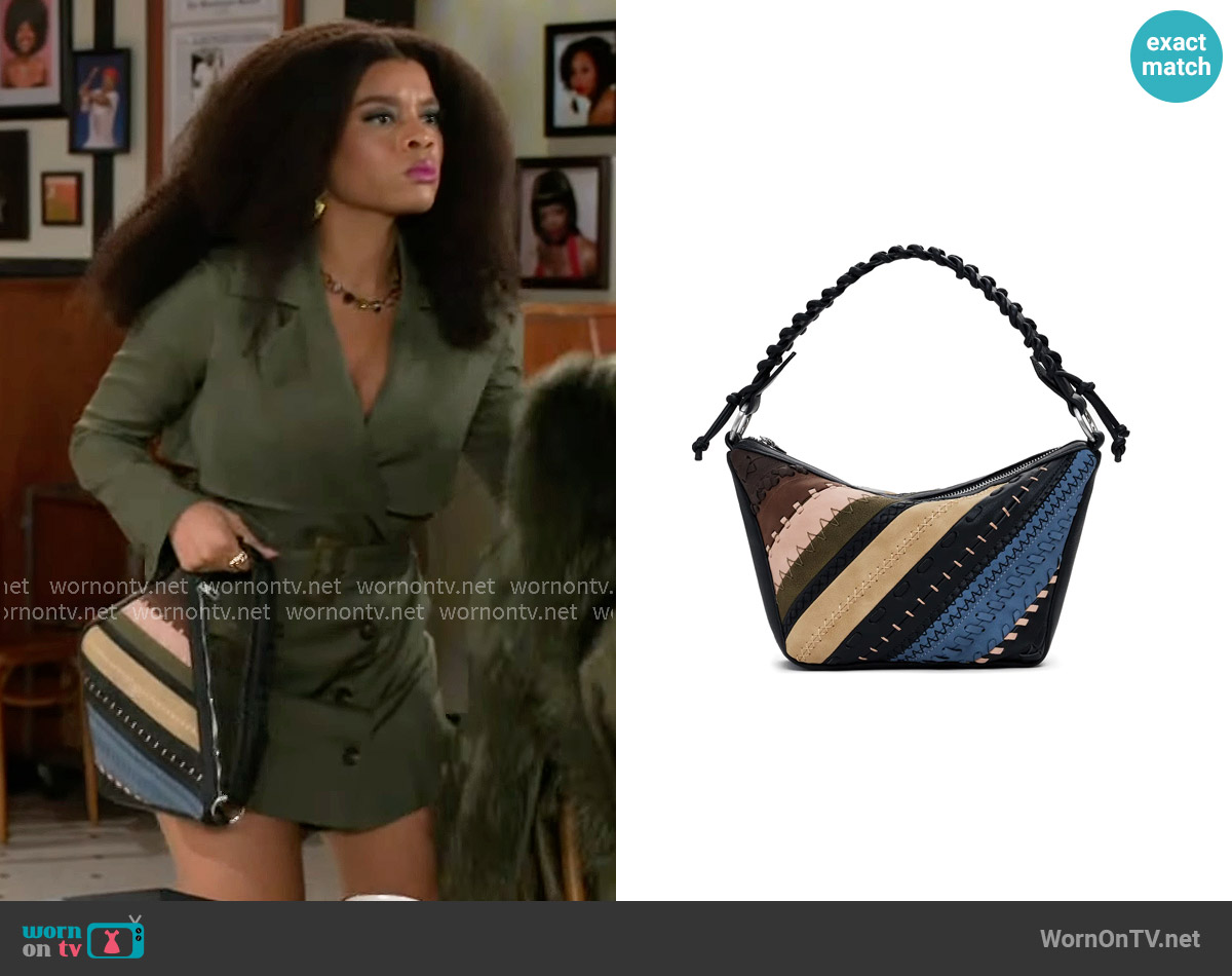 Desigual Faux Leather Shoulder Bag worn by Eva Thomas (Ambyr Michelle) on Beyond the Gates