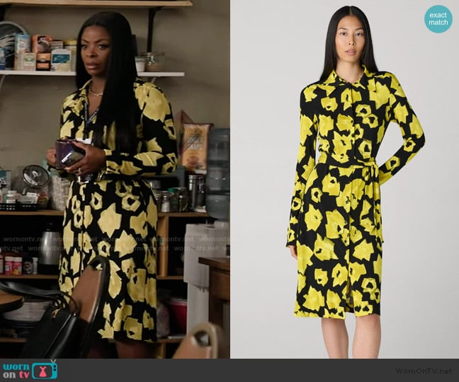 Diane Von Furstenberg Diane Shirt Dress worn by Ava Coleman (Janelle James) on Abbott Elementary