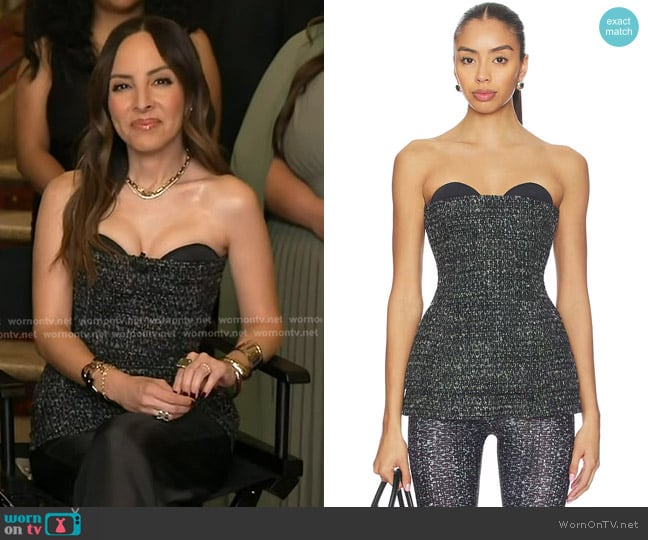 Diesel T-Orset Bouclé Tweed Corset Top worn by Lilliana Vazquez on Good Morning America