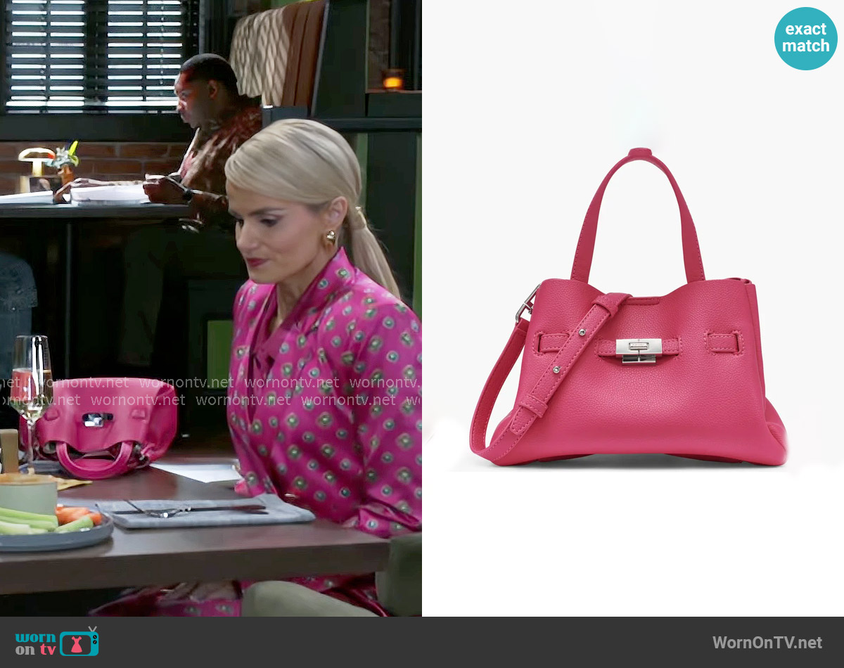 DKNY Bryar Small Satchel in Hot Pink worn by Vanessa McBride (Lauren Buglioli) on Beyond the Gates