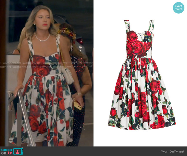 Dolce & Gabbana Floral Cotton Poplin Dress worn by Amanda Frances on The Real Housewives of Beverly Hills