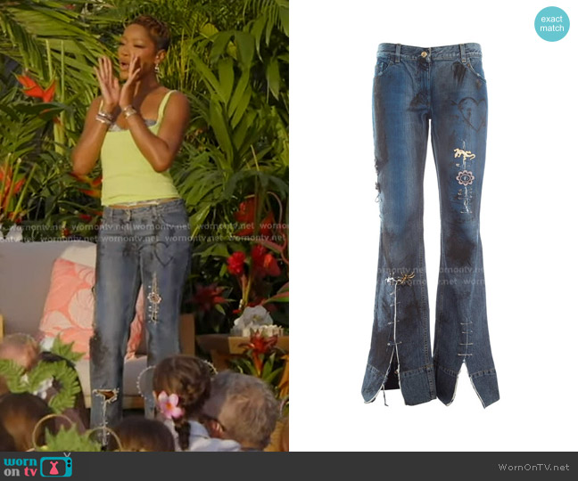 Dolce & Gabbana Waxed Denim Punk Jeans worn by Keke Palmer  on American Idol