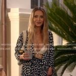 Dorit’s navy polka dot jacket and pants on The Real Housewives of Beverly Hills