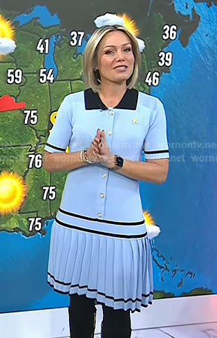 Dylan’s blue pleated mini dress on Today