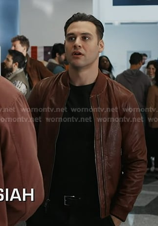 Eddie’s brown leather zip jacket on 9-1-1