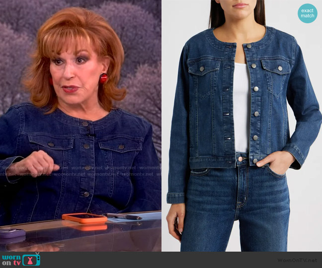 Eileen Fisher Round Neck Denim Jacket worn by Joy Behar on The View