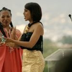Eleanor’s black top and gold metallic skirt on Imperfect Women