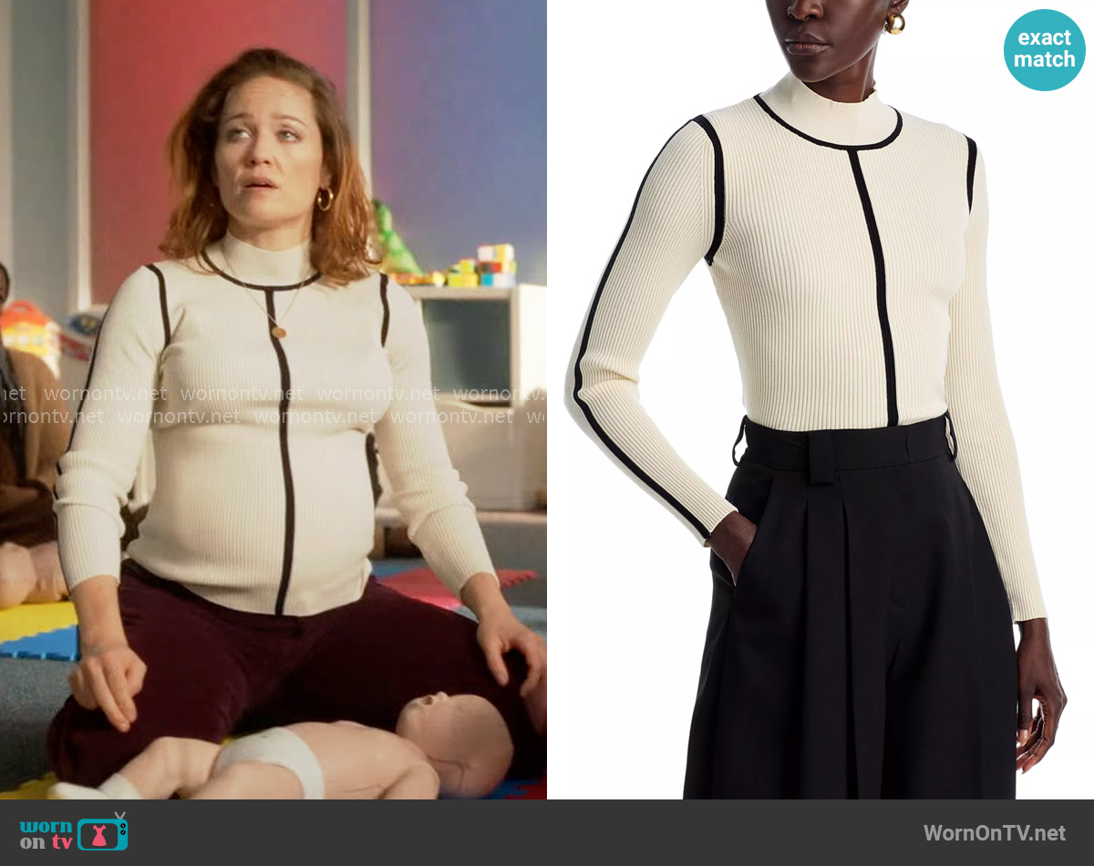 Elie Tahari The Chani Mock Neck Sweater worn by Angie Polaski (Erika Christensen) on Will Trent