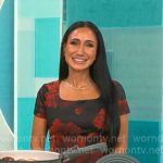 Elizabeth Werner’s red floral dress on CBS Mornings