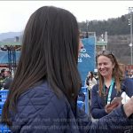Emilie’s navy quilted jacket on Today