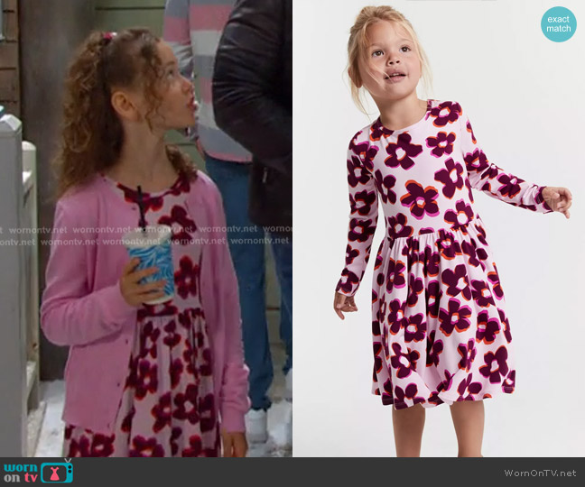 Epic Threads Girls Blurred Floral-Print Skater Dress worn by Rachel Black (Alice Halsey) on Days of our Lives