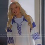 Erika’s white and blue stripe polo top on The Real Housewives of Beverly Hills