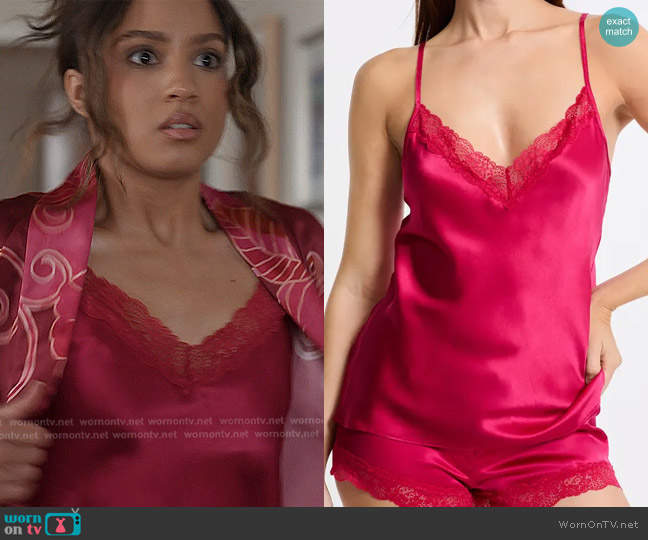 Etam Milky Silk Camisole in Petunia worn by May Grant (Corinne Massiah) on 9-1-1