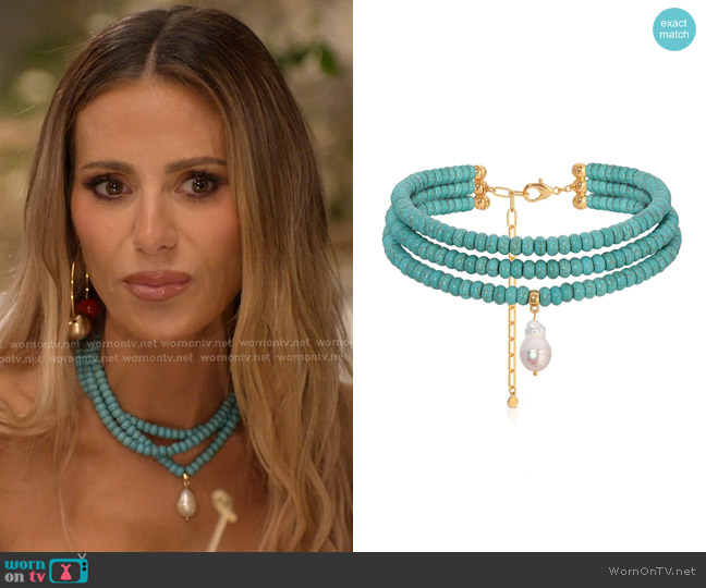 Ettika Marina Layers Turquoise Necklace in Turquoise worn by Dorit Kemsley on The Real Housewives of Beverly Hills