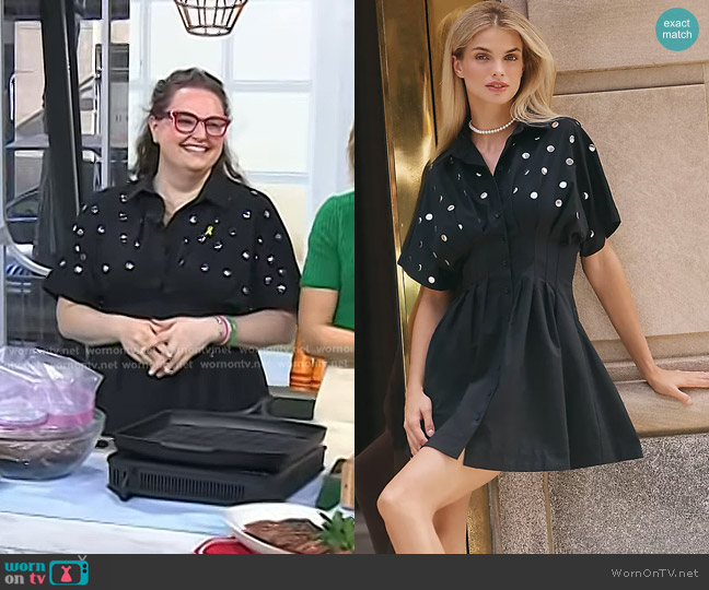 Exquise The Tobie Studded Mini Shirt Dress worn by Krissy Downey on Today