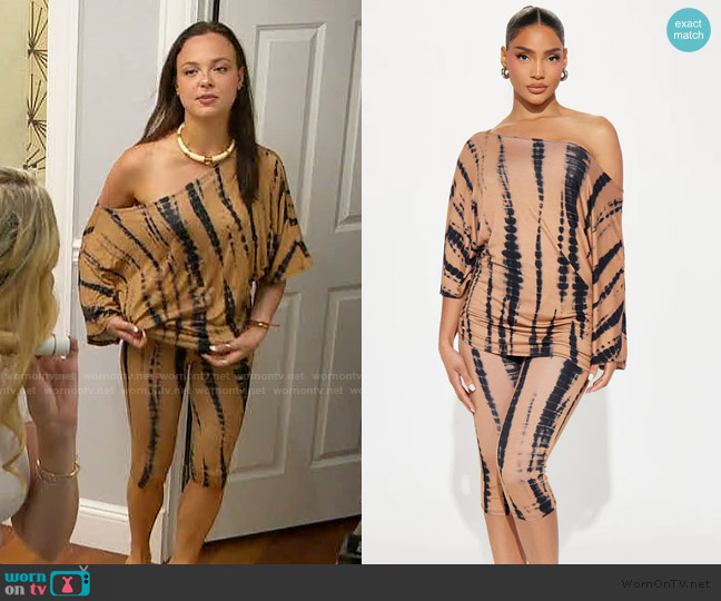 Fashion Nova Lorrie Tie Dye Capri Set worn by Levi Sebree on Summer House