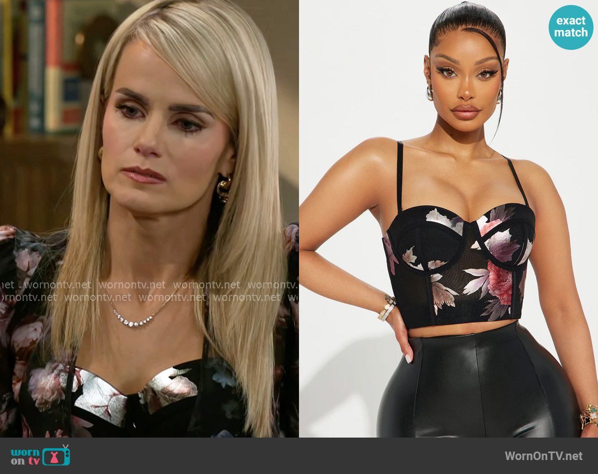 Fashion Nova Mesh So Well Corset Top worn by Vanessa McBride (Lauren Buglioli) on Beyond the Gates