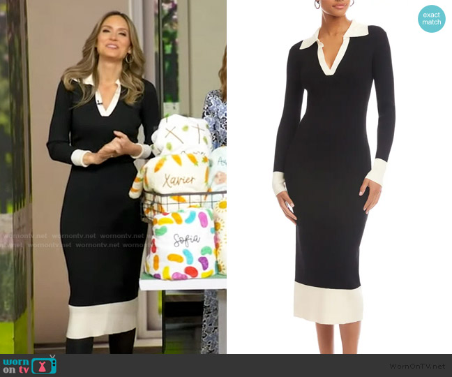 Fifteen Twenty Belle Ribbed Polo Midi Dress worn by Rhiannon Ally on Good Morning America