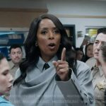 Gabi Bond’s grey draped shirt and pants on 9-1-1