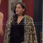 Gabi’s beige leopard fur coat on Days of our Lives