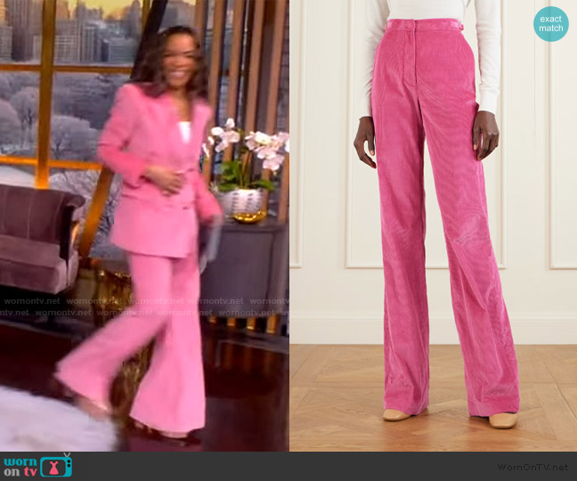 Gabriela Hearst Vesta cotton-corduroy straight-leg pants worn by Sunny Hostin on The View