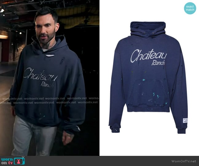 Gallery Dept. Chateau Ranch Distressed Hoodie worn by Adam Levine on The Voice