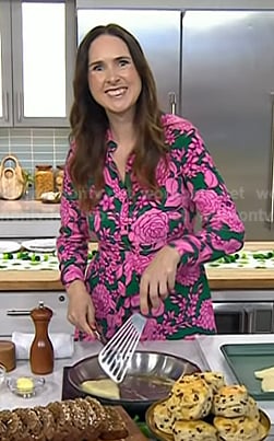 Gemma Stafford’s green and pink floral shirtdress on Today