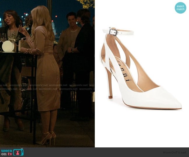 Gianni Bini Teagan Leather Cut-Out Ankle Strap Dress Pumps worn by Nancy (Kate Mara) on Imperfect Women