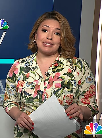 Gilma’s yellow floral print shirtdress on NBC News Daily