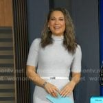 Ginger’s grey ribbed mock neck dress on Good Morning America