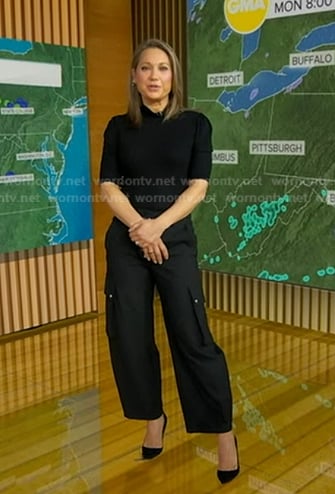 Ginger’s black cargo pants on Good Morning America